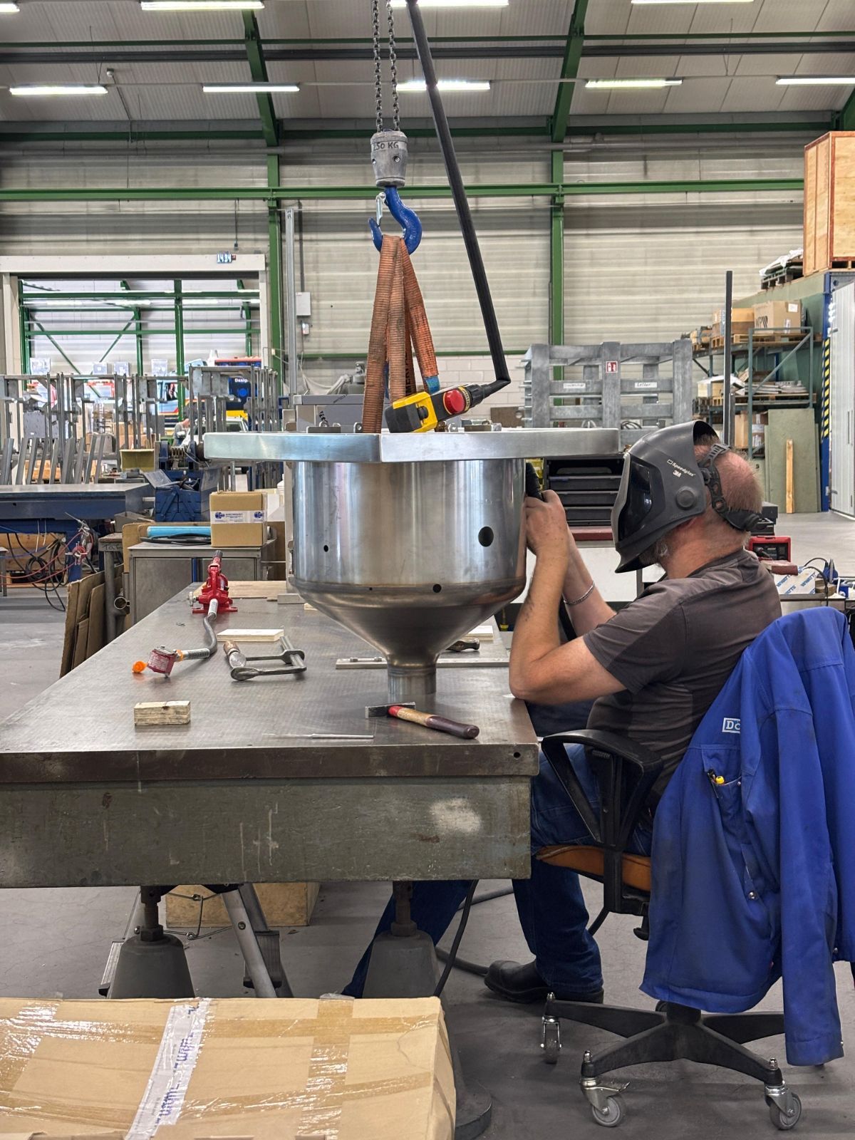 Lasser aan het werk